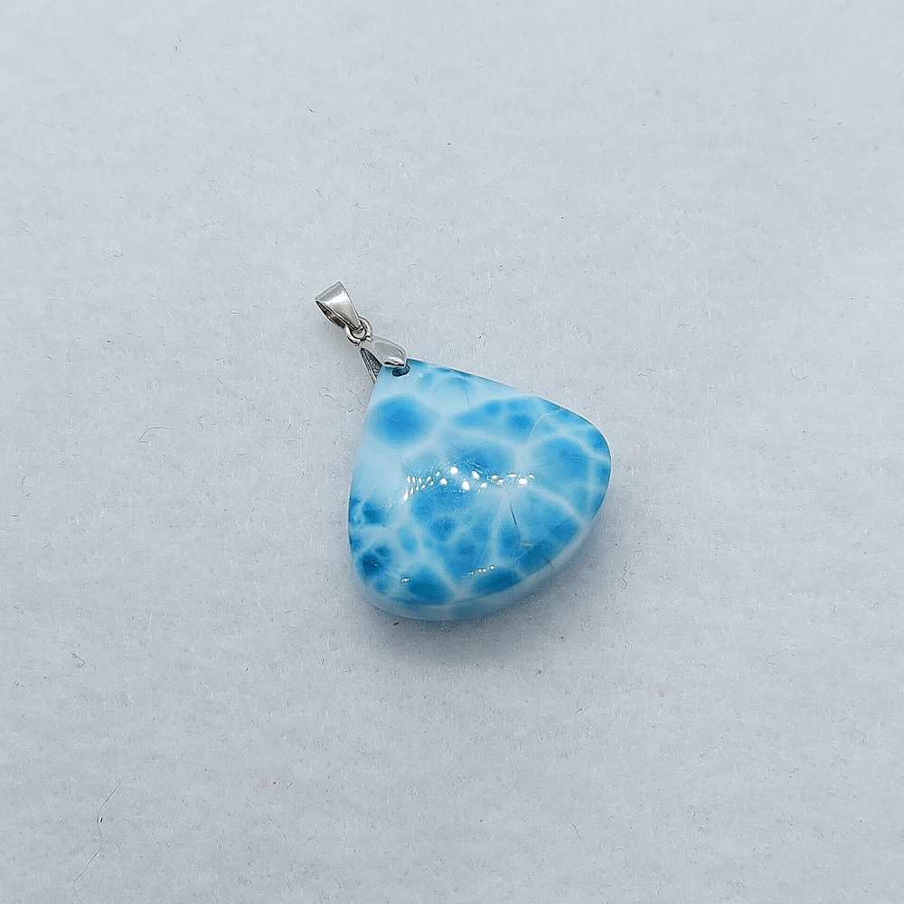 🩵 S925 HQ Columbian "Turtle Shell" Larimar Pendant